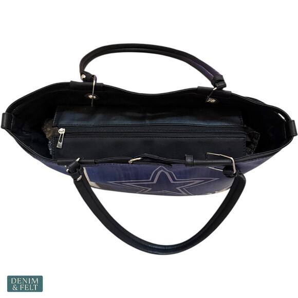 The Bradford Exchange Dallas Cowboys Team Spirit Faux Leather Tote Bag Sporty - Picture 6 of 16